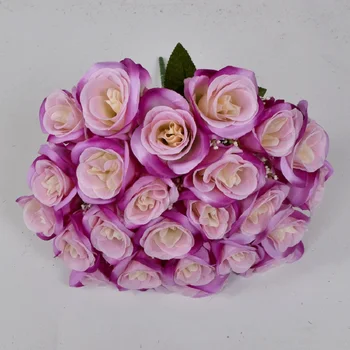 

Large 24 Heads/Bouquet Artificial Flower Silk Fake Rose Flowers Home Party Wedding Decoration Bridesmaid Bride Bouquet 6 colors