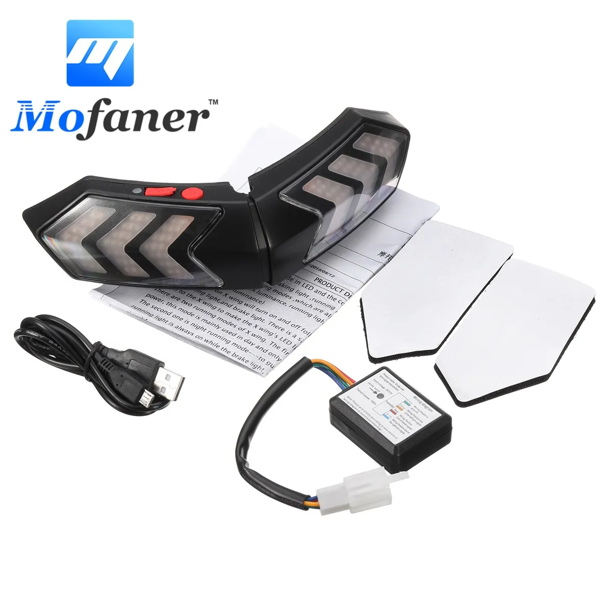 

Mofaner 12V Wireless Motorcycle LED Smart Brake and Turn Signal Light Indicators For Motorcycle Helmet
