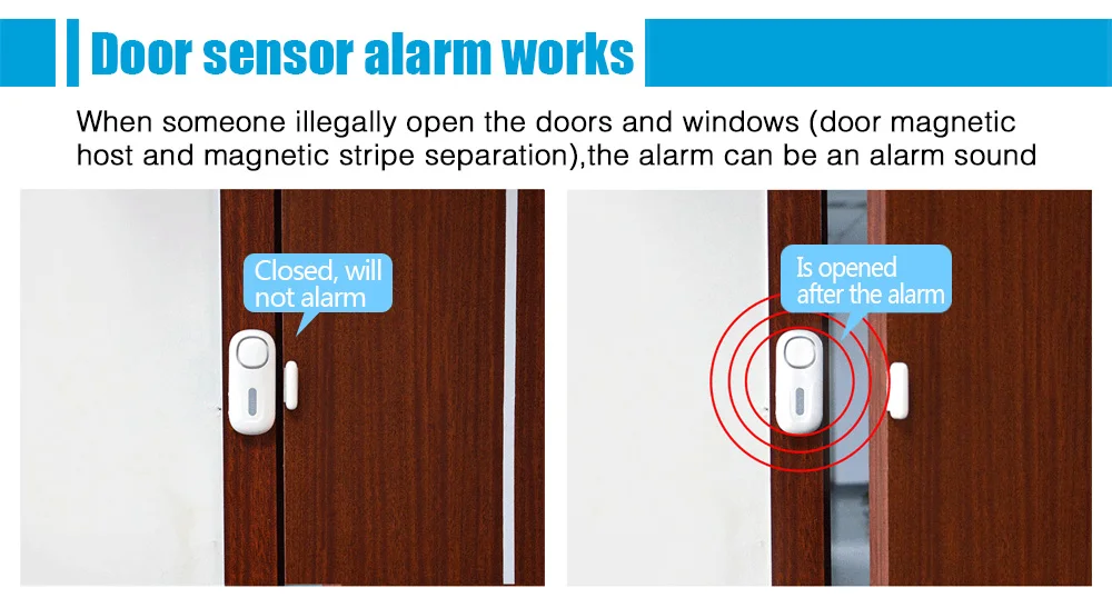 Fuers Домашняя Охранная Дверь Окно Магнитный датчик Предупреждение система беспроводной пульт дистанционного управления открытый дверной