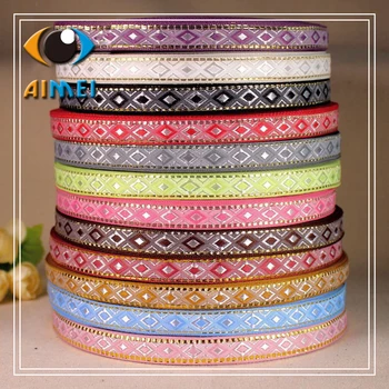 

New direct sales fine gold and silver line diamond-shaped ribbon pattern national wind belt diy doll retro clothing accessories