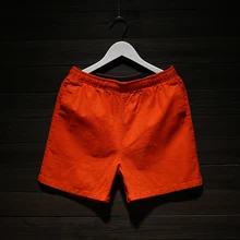 Летние Для мужчин Хлопковые льняные шорты легкий дышащий материал Пляжные шорты Для мужчин плюс Размеры 3XL 4XL 5XL 5z