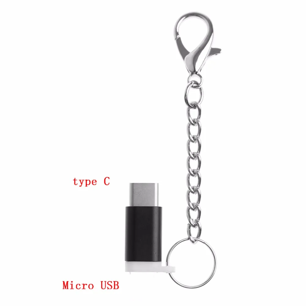 USB C 3 1 Type папа к Micro Женский адаптер с цепочкой для ключей от потери|Переходники и