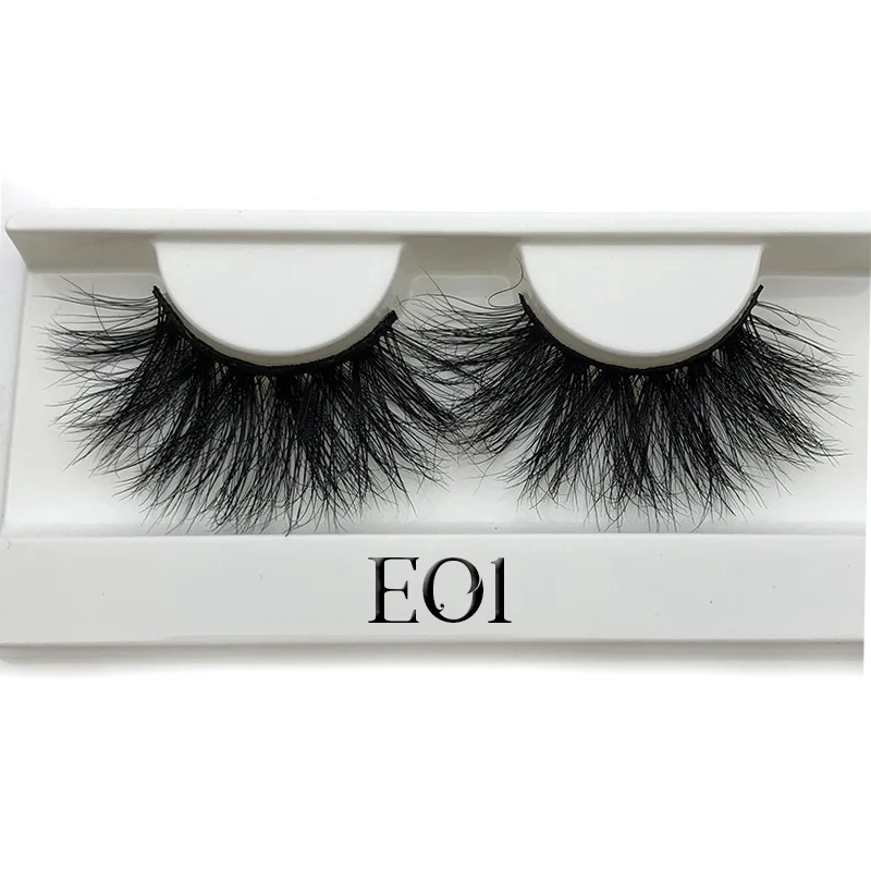 Mikiwi 25mm False Eyelashes Wholesale Thick Strip 25mm 3D Mink Lashes Custom Packaging Label Makeup Dramatic Long Mink Lashes 2