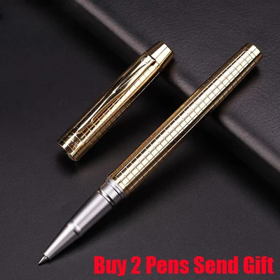 Быстрое письмо бизнес Подарочная шариковая ручка Роскошный металлический зажим брендовая подарочная ручка купить 2 ручки отправить подарок - Цвет: Gold Roller Pen