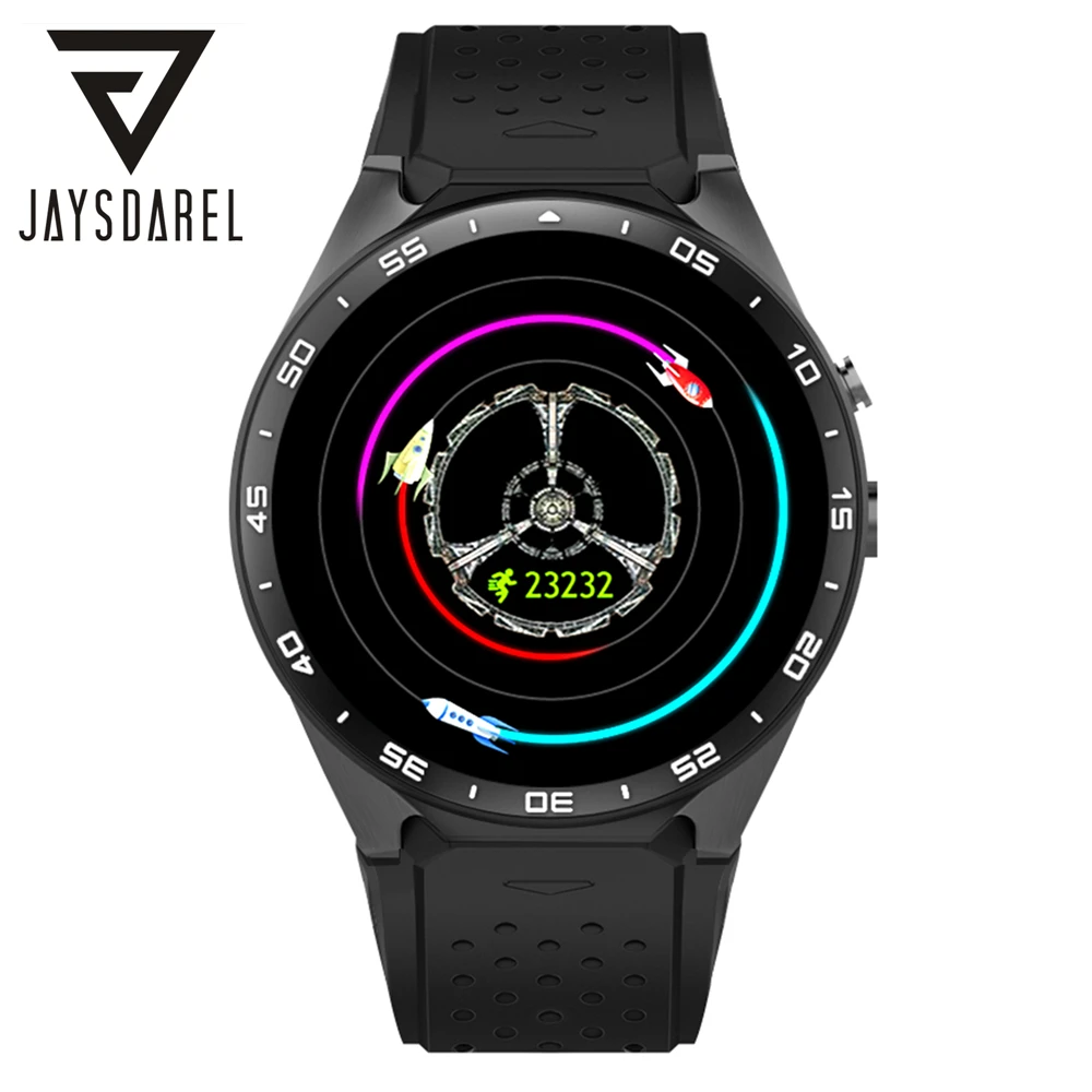 

JAYSDAREL KW88 Android 5.1 OS MTK6580 Quad Core Wifi 3G Smart Watch Phone 400*400 Pixel SIM Card Step Records Heart Rate Sensor