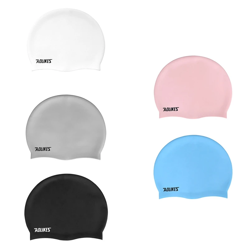 2019 Silicone Waterproof Swimming Caps Men Women Protect Ears Long Hair Sports Swim Pool Hat Adults Swimming Cap ST