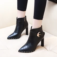 2019 New Women Fashion Boots Autumn Winter Shoes Microfiber Leather High Heel Ankle Boots Mujer Pointed Toe Shoes CH-A0135 2019 New Women Fashion Boots Autumn Winter Shoes Microfiber Leather High Heel Ankle Boots Mujer Pointed Toe Shoes CH-A0135