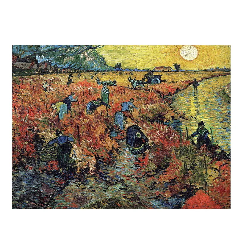 Красные виноградники Ван Гога знаменитая Масляная картина с пейзажем репродукции на холсте плакаты и печать, Картина Настенная для гостиной