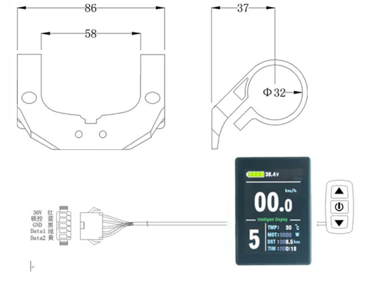 KT LCD8S LCD Display meter