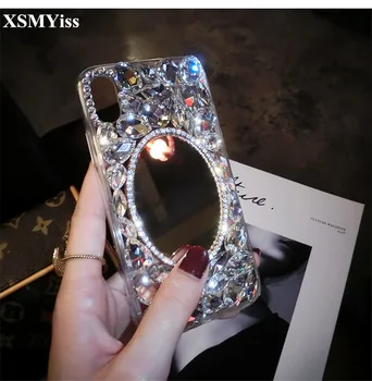 

XSMYiss For Huawei Honor 8 9 10 20 Lite V10 V20 7X 8X Nova2 3 4 5 Luxury Bling Crystal Diamond Mirror Soft Silicone Phone Case