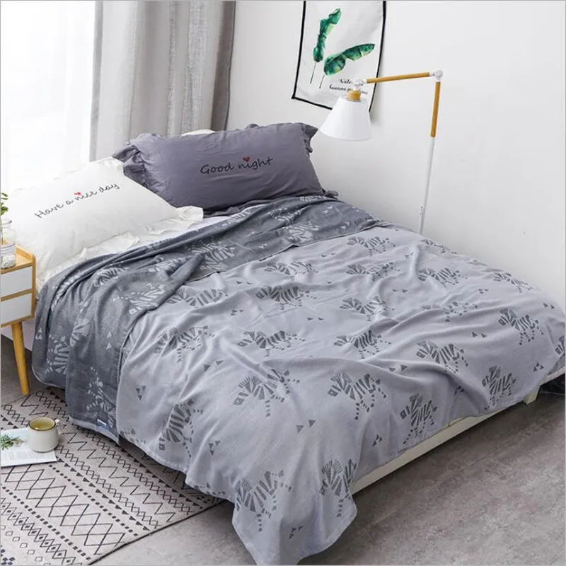 

2 layers Soft Comfortable 100% Cotton Muslin Blanket Adult Kids Toddler Summer Quilt Bed Coverlet Twin 150x200cm