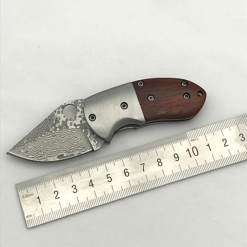 mantis mini pocket knife small wood handle key chain knife portable EDC tool knife survival