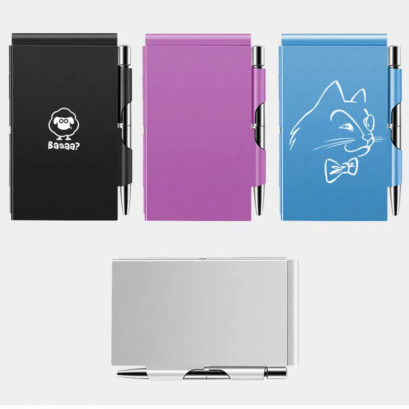 Notebook de Alumínio de Metal Bloco de Notas com a Caneta Fácil de Transportar Negócio de Papelaria Material de Escritório Mini Pode Personalizado Logo Notebook Ser 5 ?????????,????????