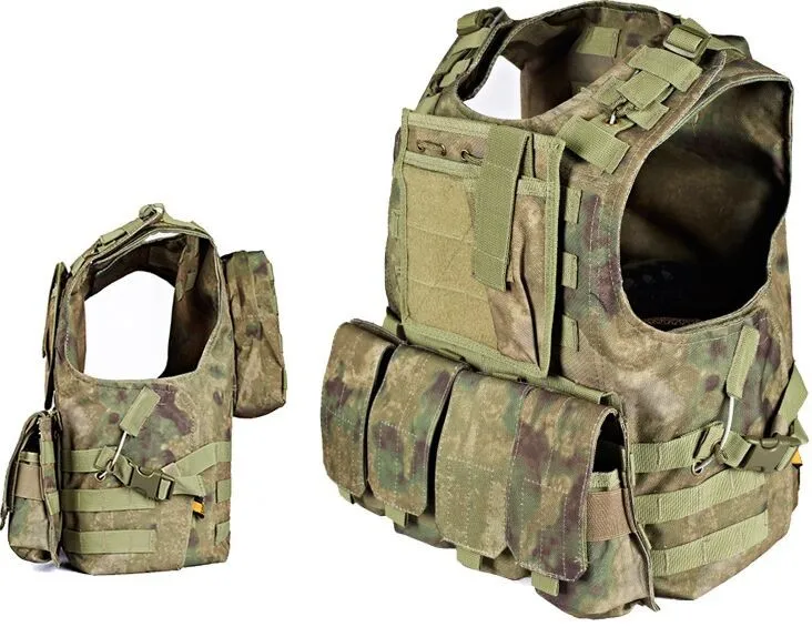 Военный Molle тактический FSBE Стиль Перевозчик жилет ж/медицинская сумка A-TACS FG 1000D нейлон