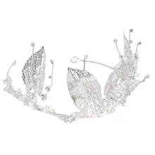 1 шт., свадебная корона, регулируемая повязка для волос-листья, головной убор, свадебное платье, аксессуары для свадьбы, выпускного вечера
