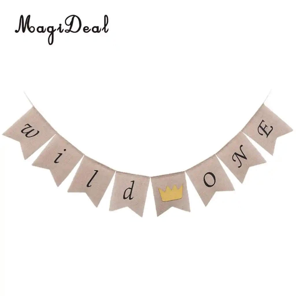 A Wild One Crown Paper Banner Happy 1st Birthday Party Garland Hanging Sign