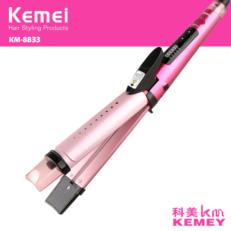 

Kemei Hair Straightener Styling Tools 2 in 1 Ionic Steam Straightening Iron & Curler Curling Irons Flat Iron KM-8833