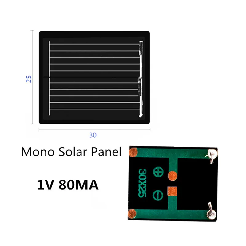 Whole sale Min Solar panel 0.5V 1V 2V 3V 4V 5V 80MA 100MA 120MA 130MA 160MA Solar Cell For diy Solar charger