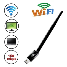 Adaptador inalámbrico WiFi Lan 150 Mbps Tarjeta de Red Inalámbrica Portátil Receptor WiFi USB Adaptador WiFi 802.11b/g/n con el controlador de CD