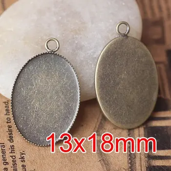 

Free shipping!!! 400pcs bronze oval with ring Picture Frame charms Pendants 13x18mm,pendant base.Cameo Cab settings