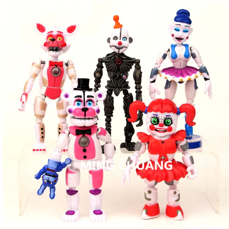 

5pcs/lot Five Nights at Freddy's Mike Springtrap Phantom Freddy Puppet Foxy Chica PVC Action Figure Collectible Model Toy W23