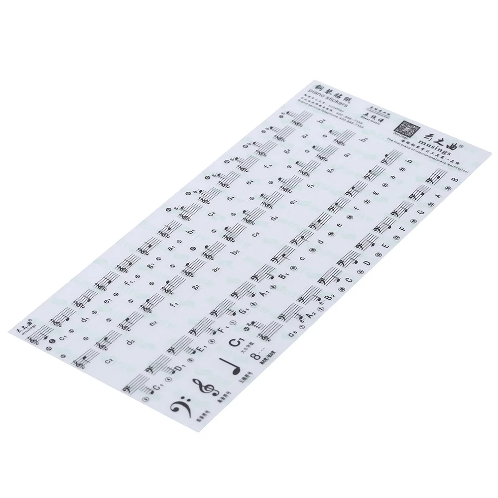 

Transparent 49/61/88 Keys Piano Stiker Electronic Keyboard Stickers Piano Stave Note Sticker for White Keys