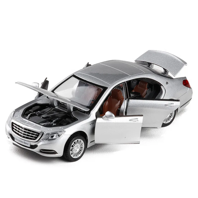 1:24:32 звуковой светильник сплав Maybach S600 автомобиль оттягивающий назад модель