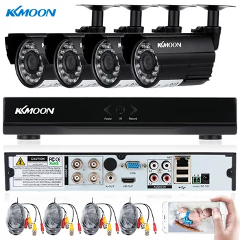 

KKMOON AHD Camera Outdoor Kit 1080N/720P 4CH DVR 1500TVL AHD Security Camera System 4*720P Waterproof IR CUTP2P Onvif DVR Kit
