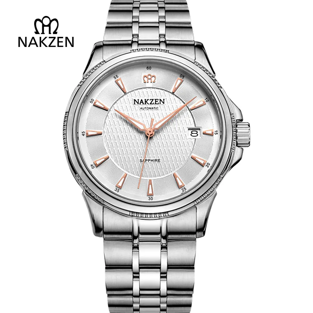 

NAKZEN Reloj Automatico Hombre Men Sport Waterproof 50M Watch 2018 Man Luxury Automatic Clock Gents Mechanical Rose Gold Watches