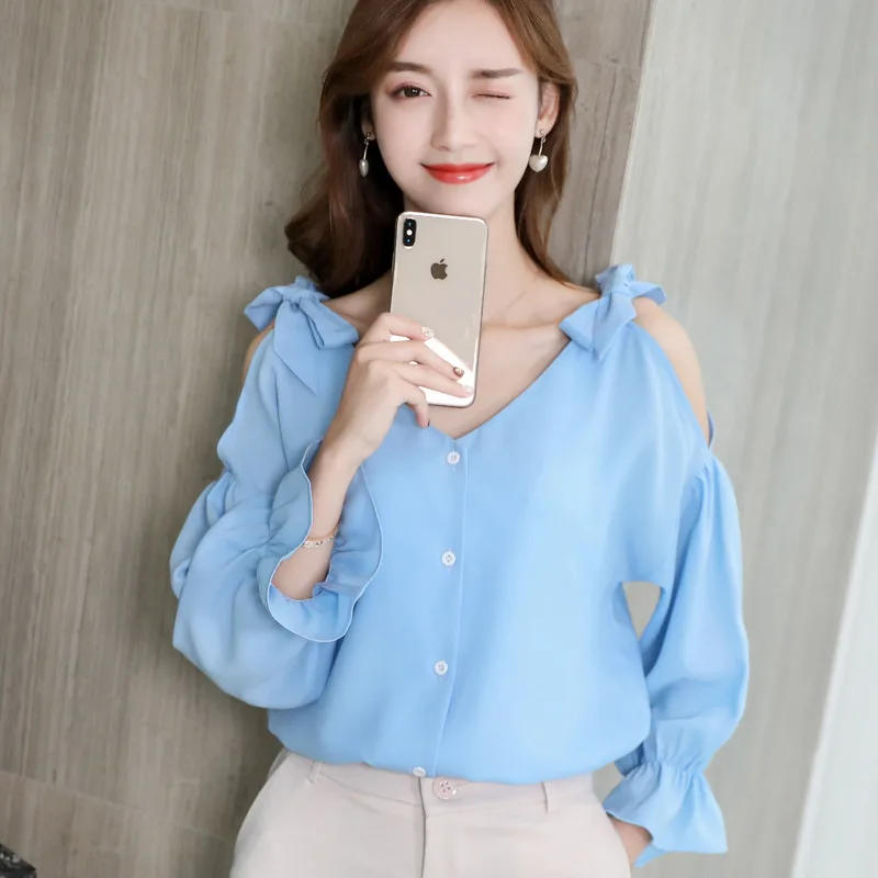 

Womens Tops and Blouses Chiffon Women Blouses Korean Women Long Sleeve Shirts Plus Size XXL Blusas Femininas Elegante