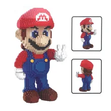 Balody Mini bloques Bowser edificios de dibujos animados juguetes Mario figuras de la subasta Yoshi bloques de modelismo Wario Anime Brinquedos niños regalos 16022