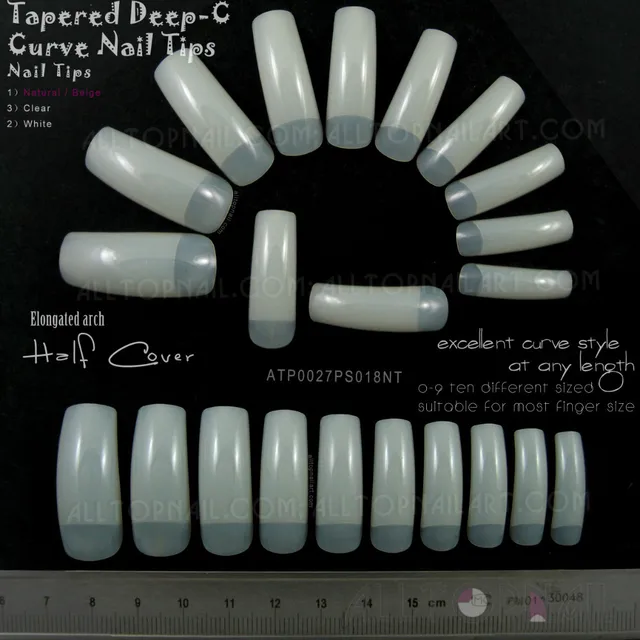 20000x Deep C Curve Nail Tips Half Cover French Tapered Natural 20000x Deep C Curve Nail Tips Half Cover French Tapered Natural False Tail Salon