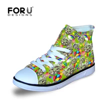 Forudesigns/детские высокие Обувь для мальчиков и Обувь для девочек Бег прогулки Велоспорт Спортивная парусиновая обувь для детей Обувь для девочек новое поступление