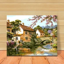 MOLEK DIY картина маслом по номерам Земля идиллической красоты пейзаж картины раскраска ручная роспись настенный плакат для домашнего декора