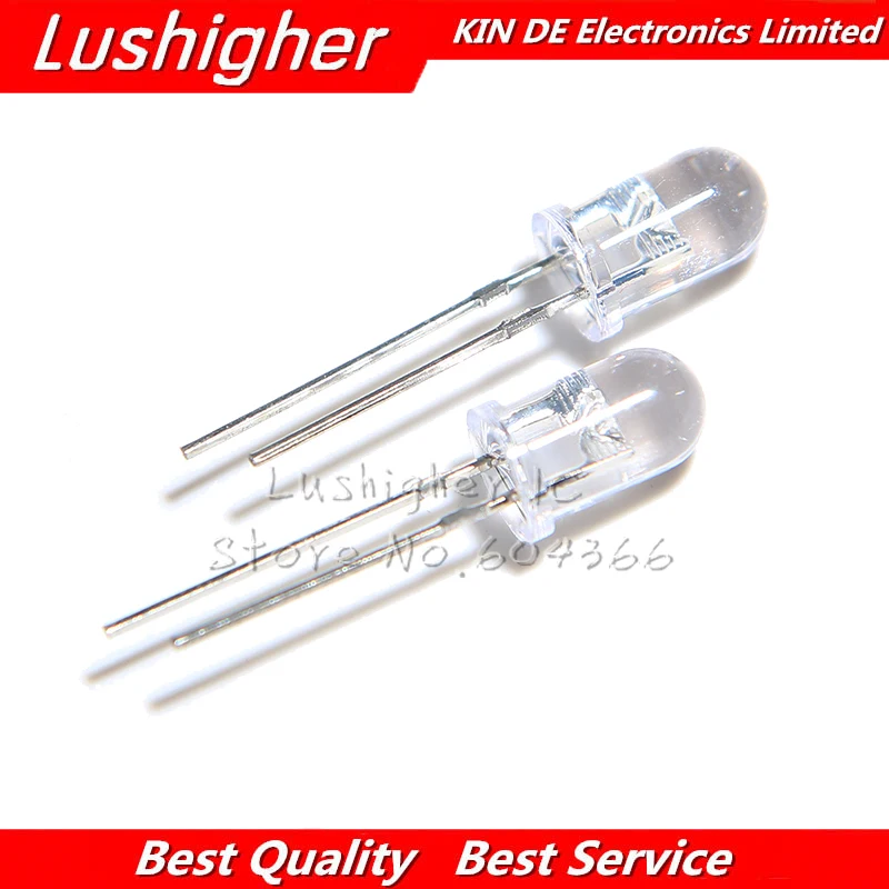 

100pcs 5mm Led White light-emitting Diodes White Turn White Free Shipping