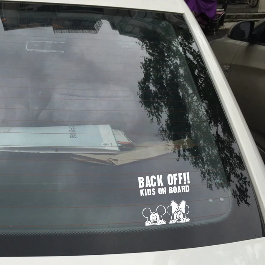 back off kids on board cartoon car sticker mickey minnie mouse car