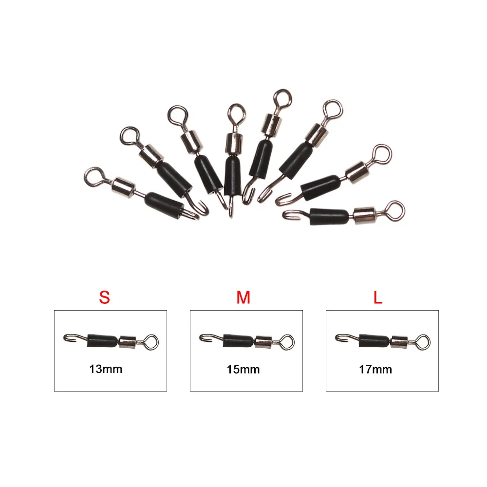 

20 PCs/Lot High Quality Fishing Swivels Snap Rolling Connector 8 Word Line Clip Ring Fast Link Fishing Snap Tackle Accessories
