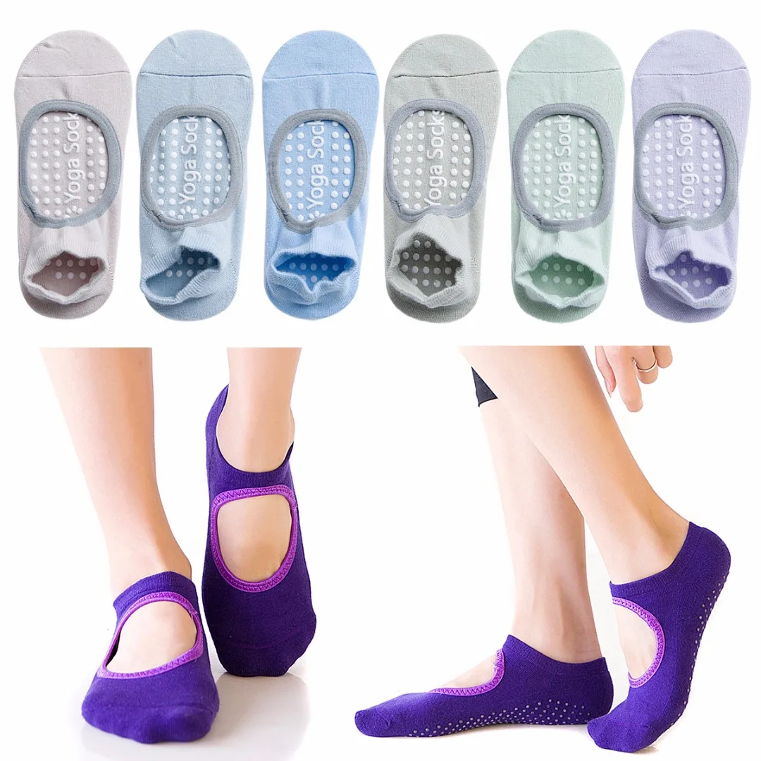1 Pair Women Anti Slip Cotton Yoga Socks Professional Fitness Sport Pilates Socks Ballet Socks Dance Silicone Non-slip Socks