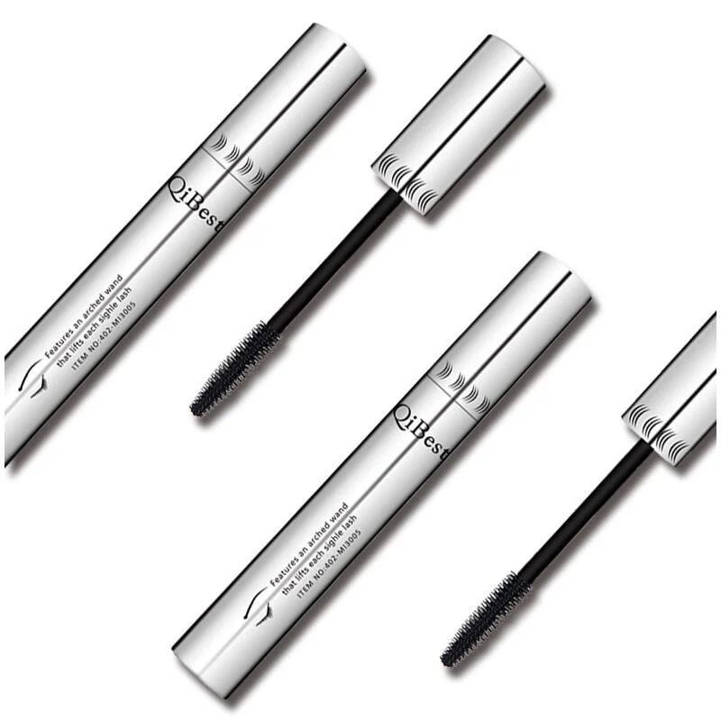 

Waterproof Mascara Non-Smudge Silicone Brush 3d Colossal Black Mascara Fibre Eye Makeup Silver Tube no package