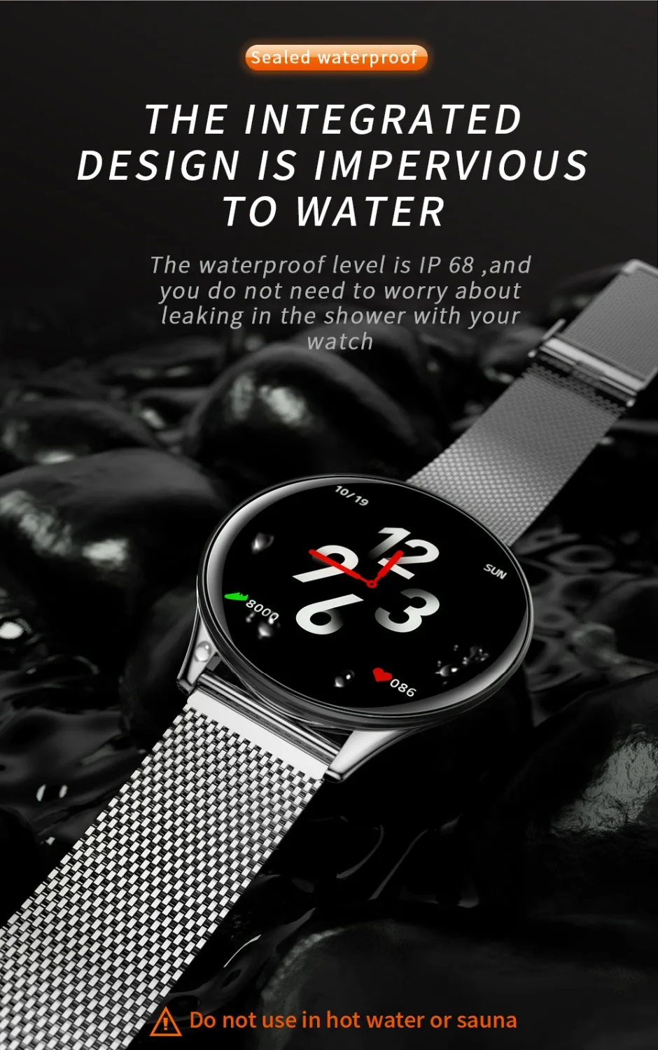 Smart Bracelet 1.3 inch Color Large Touch Screen Watch Waterproof Exercise Heart Rate Blood Pressure Monitoring Bluetooth Phone