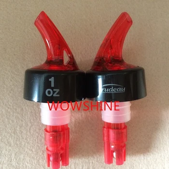 

ON SALE! Factory free shipping 1 OZ RED measuring wine pourer with logo 10pcs/lot