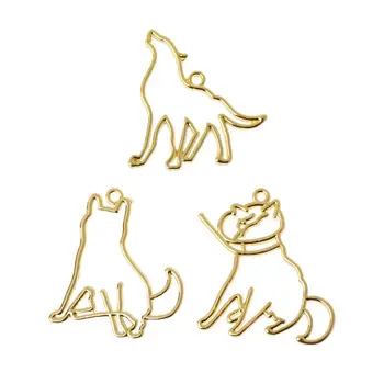 

3Pcs Howling Wolf Dog Cat Profile UV Frames Pendant Open Bezel Resin Jewelry DIY