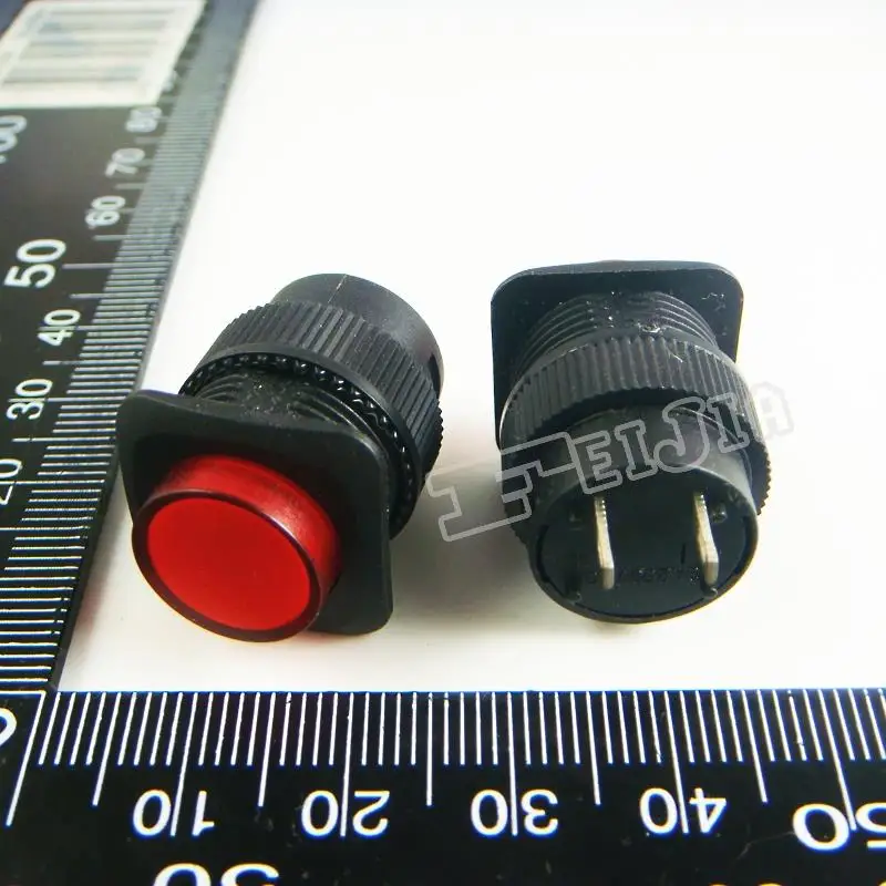 

R16-504A Button color Red 1A/250V 2Pin Self-locking Push Button Switch 10Pcs/lot