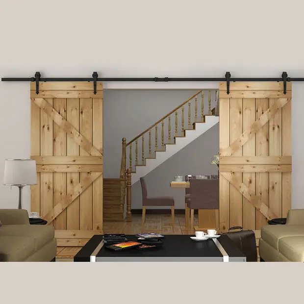 Us 58 28 150cm 183cm 200cm 244cm 300cm 366cm 400cm Diy Heavy Duty Double Sliding Barn Door Modern Wooden Sliding Barn Door Hardware In Doors From