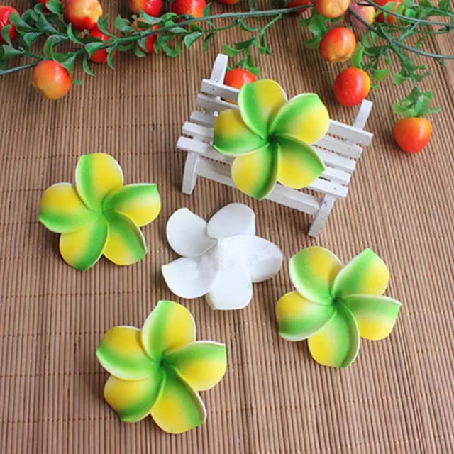 100PCS,7CM Multicolor Fake Foam PE Frangipani Artificial Hawaii