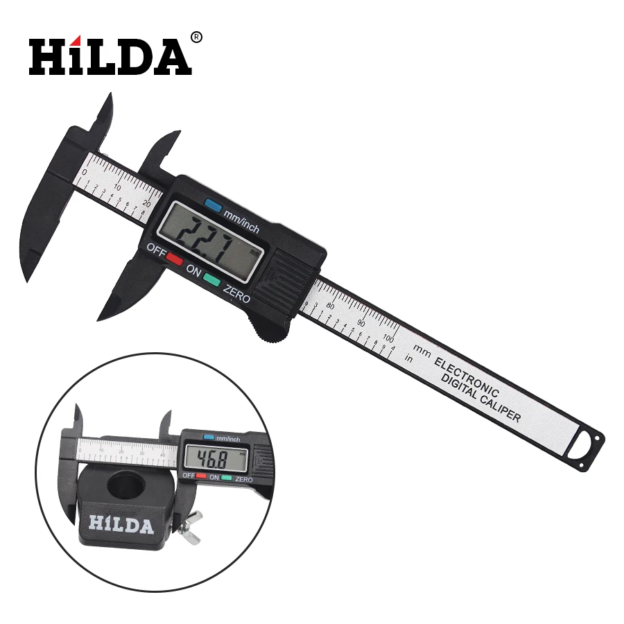 150mm 6 inch LCD Digital Electronic Carbon Fiber Vernier Caliper Gauge Micrometer Measuring Tool Ruler Digital Calipers