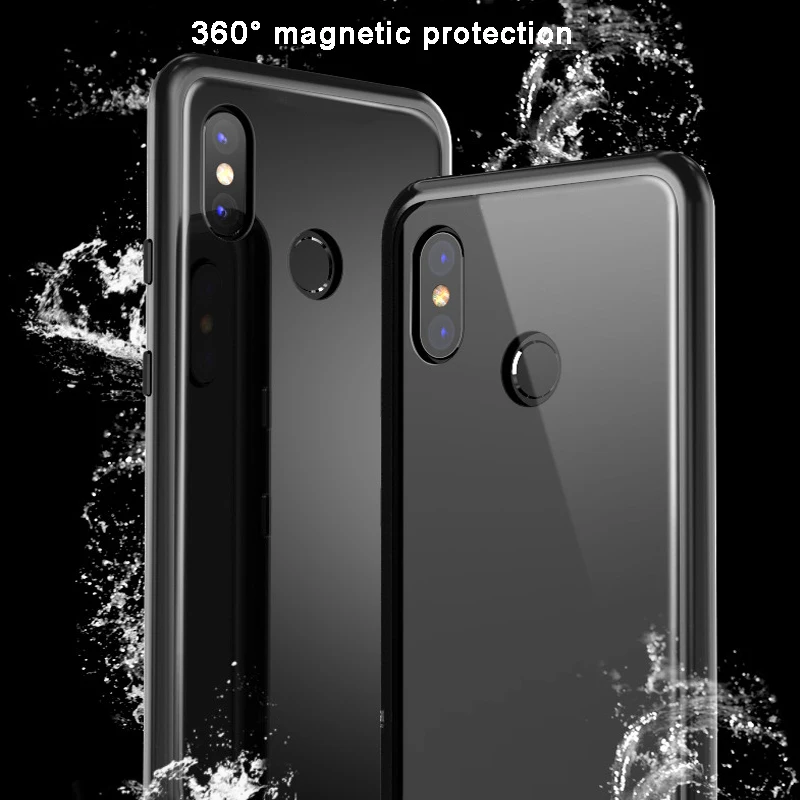 Красный mi Note 6 5 pro Магнитный флип-чехол для Xiaomi mi a2 lite 8 светильник Pocophone f1 pocofone f 1 стеклянная задняя крышка металлический каркас Funda