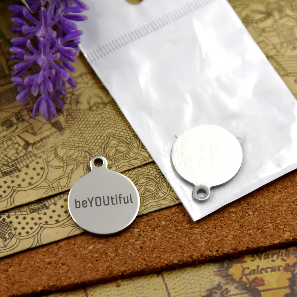 

10pcs--stainless steel charms"beYOUtiful"5 style for choosing DIY Charms pendants for necklace