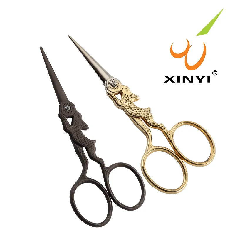 Rabbit Type Titanium Plated Retro Scissors Embroidery Hand Cut
