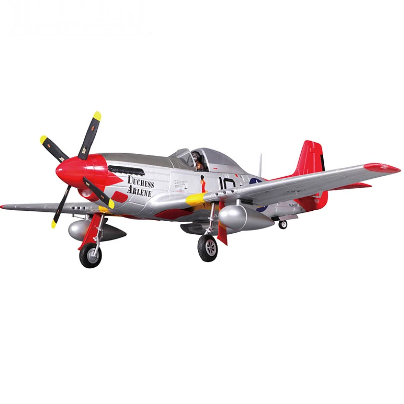 Радиоуправляемый самолет FMS 1450 мм 1 4 м P51 P 51D Mustang красный хвост V8 с рефлекс